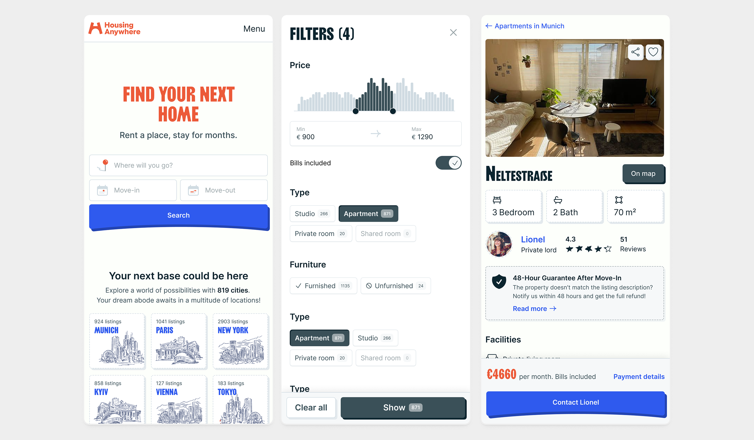 Housing Anywhere product screenshot
