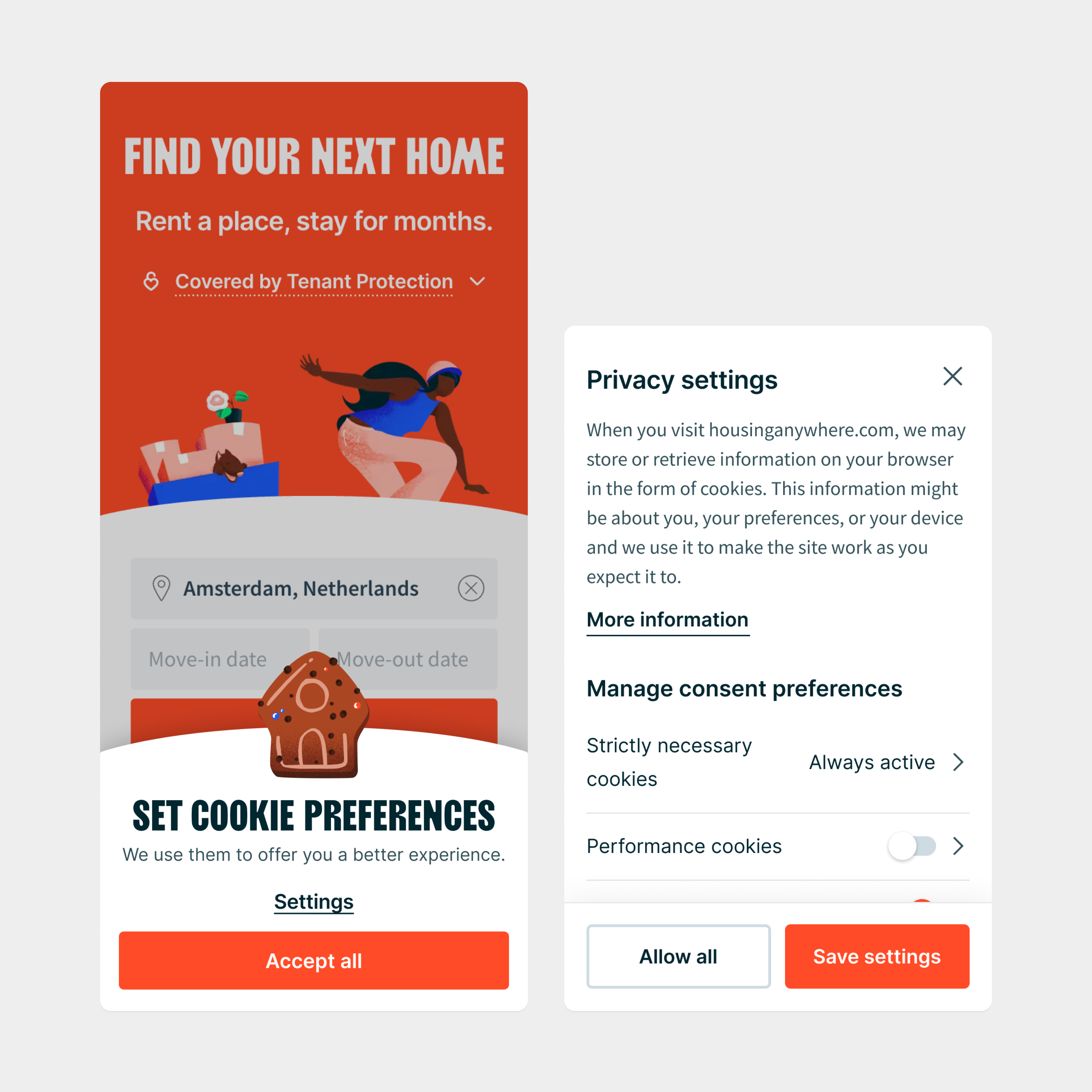 Housing Anywhere product screen
