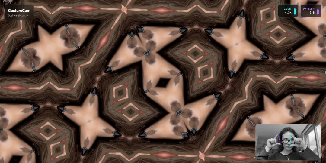 Hand-tracked kaleidoscope shader