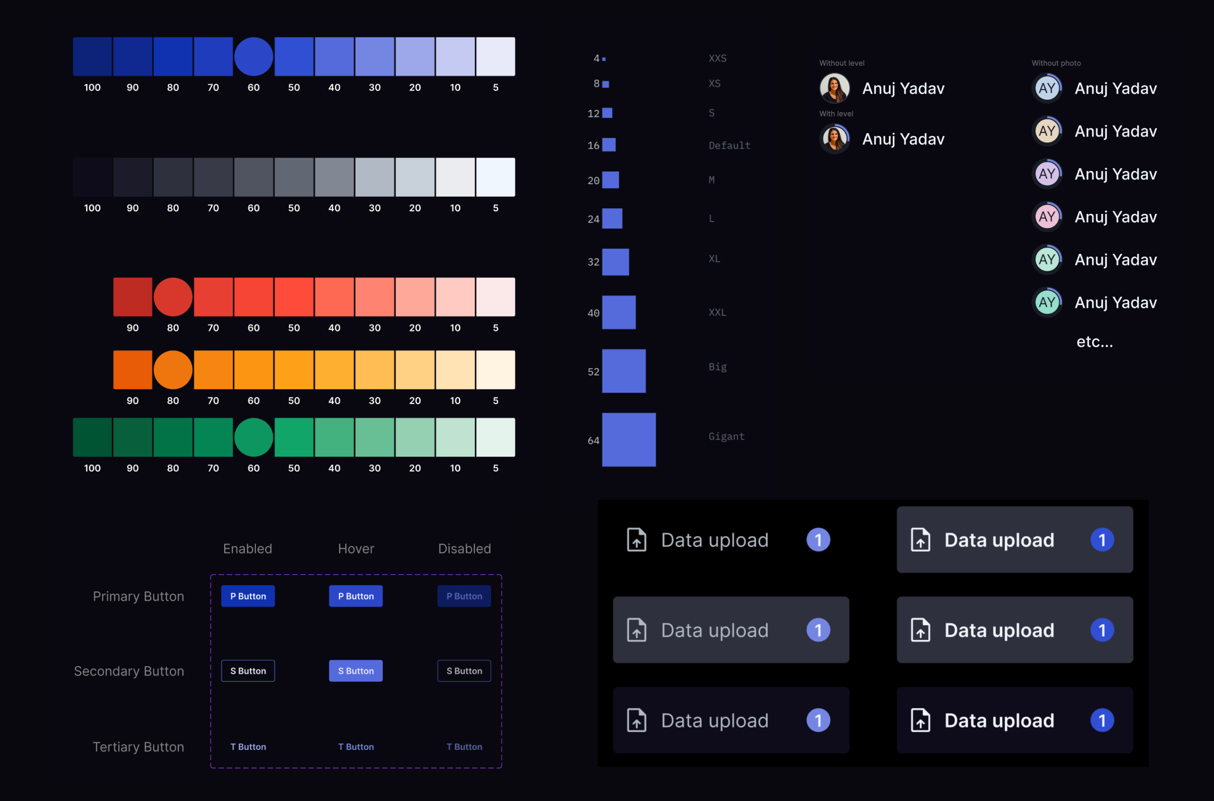 TeamLift dark-mode design system components